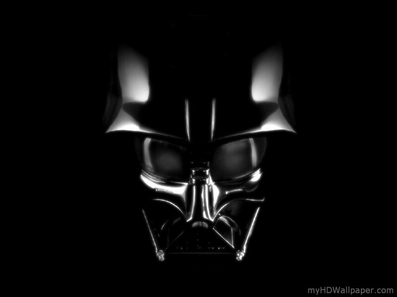Darth Vader helmet in black and white