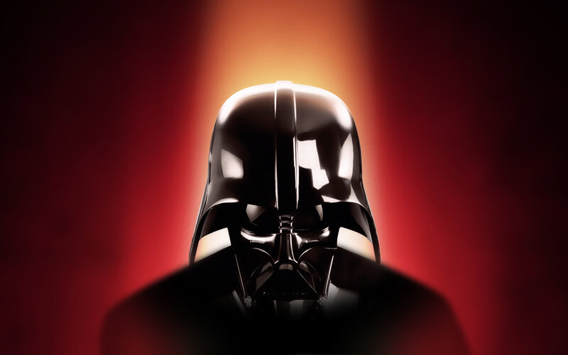Darth Vader helmet in red light
