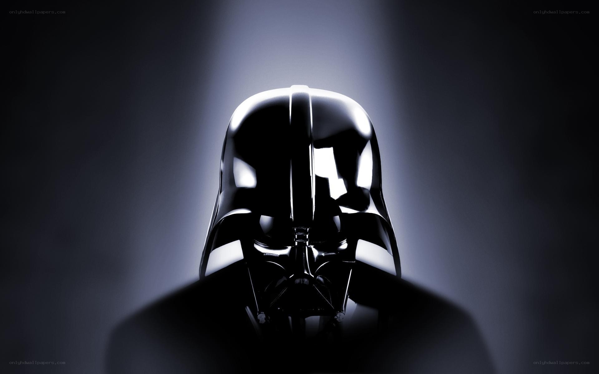 Darth Vader helmet in spotlight