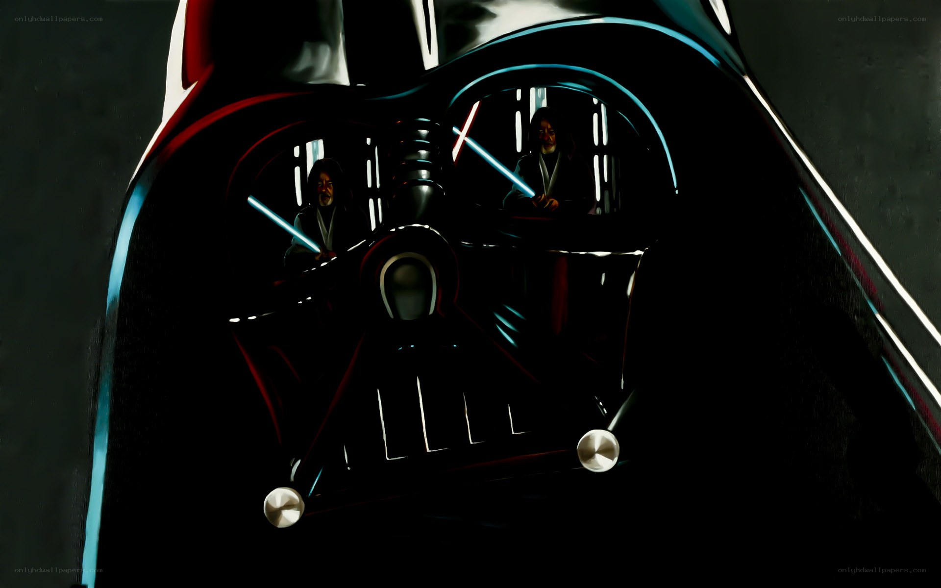 Darth Vader helmet with lightsabers