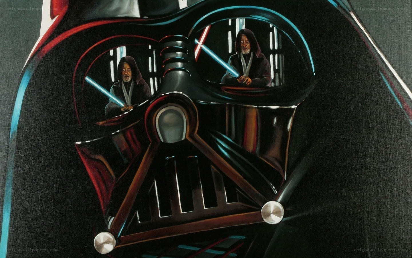 Darth Vader helmet with Obi-Wan reflections