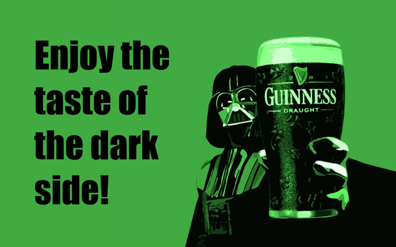 Darth Vader Holding Beer — Green, Humorous