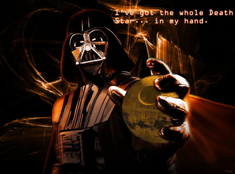 Darth Vader Holding Death Star — Black