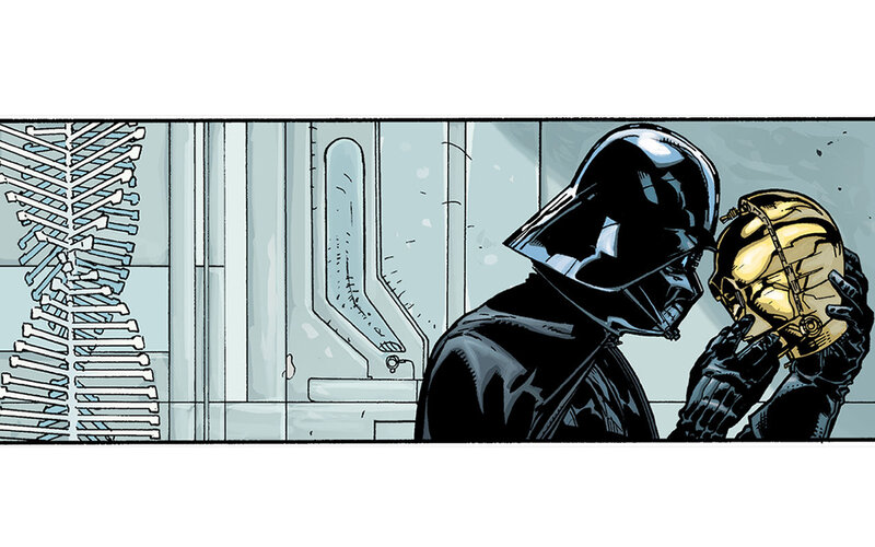 Darth Vader Holding Helmet — Black, Dramatic
