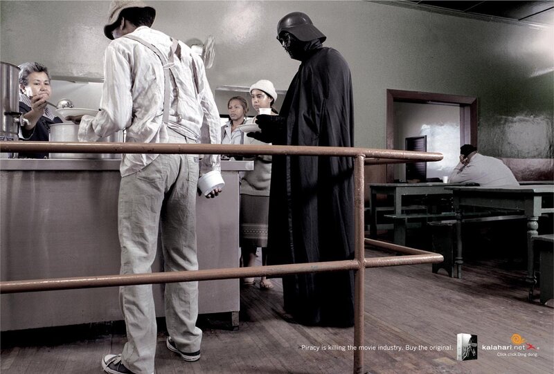 Darth Vader in a cafeteria