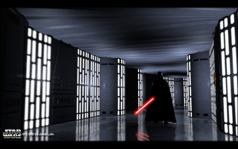 Darth Vader in a corridor
