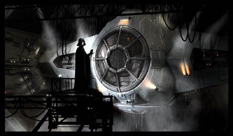 Darth Vader in a hangar