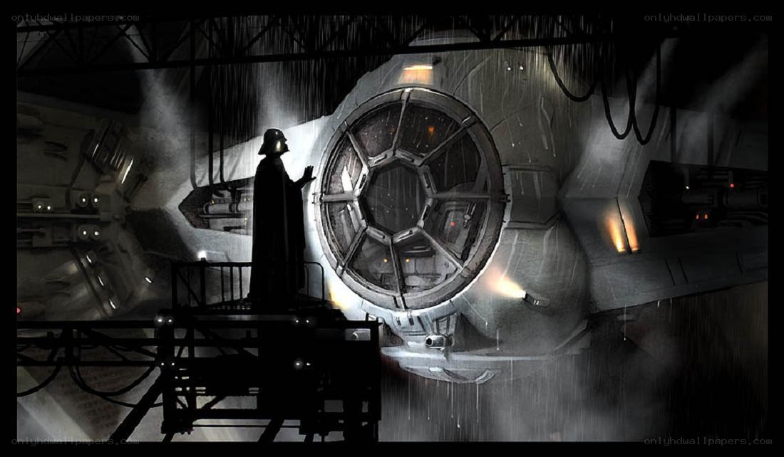 Darth Vader in a hangar