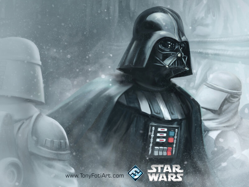 Darth Vader in a snowstorm