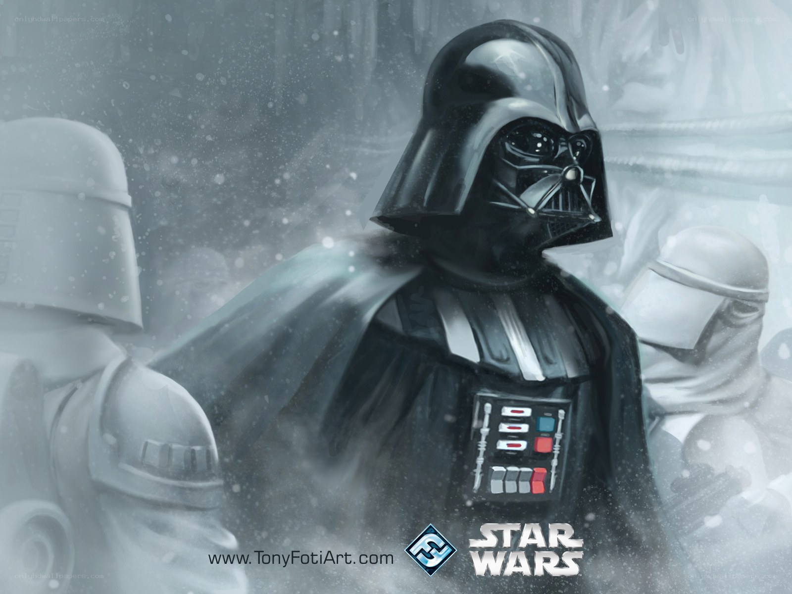 Darth Vader in a snowstorm
