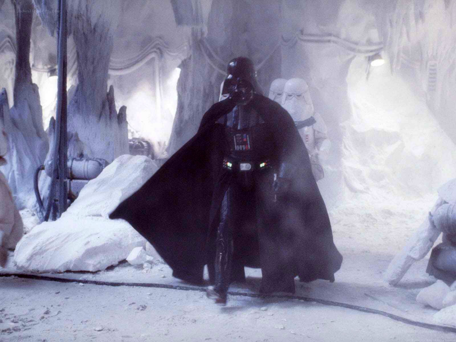 Darth Vader in a snowy cave