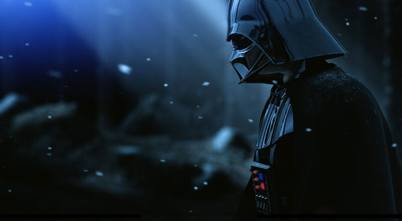 Darth Vader in a snowy landscape