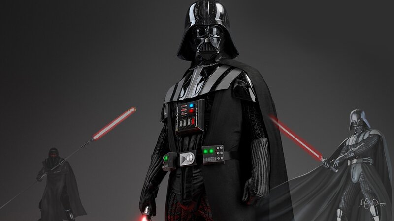 Darth Vader in Armor — Black, Dramatic, 3d Render