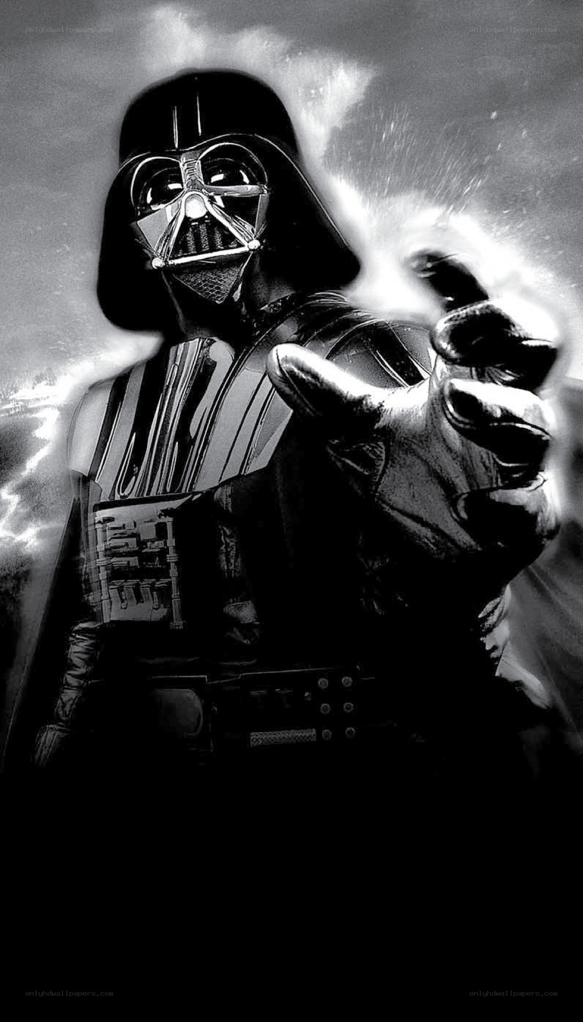 Darth Vader in black and white