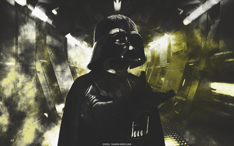 Darth Vader in Corridor — Black