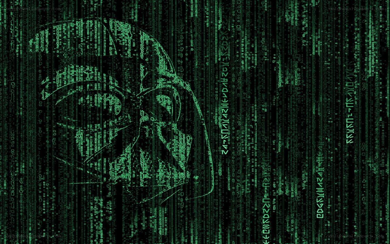Darth Vader in digital rain