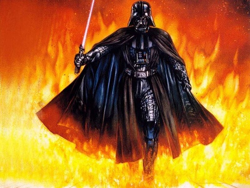 Darth Vader in flames
