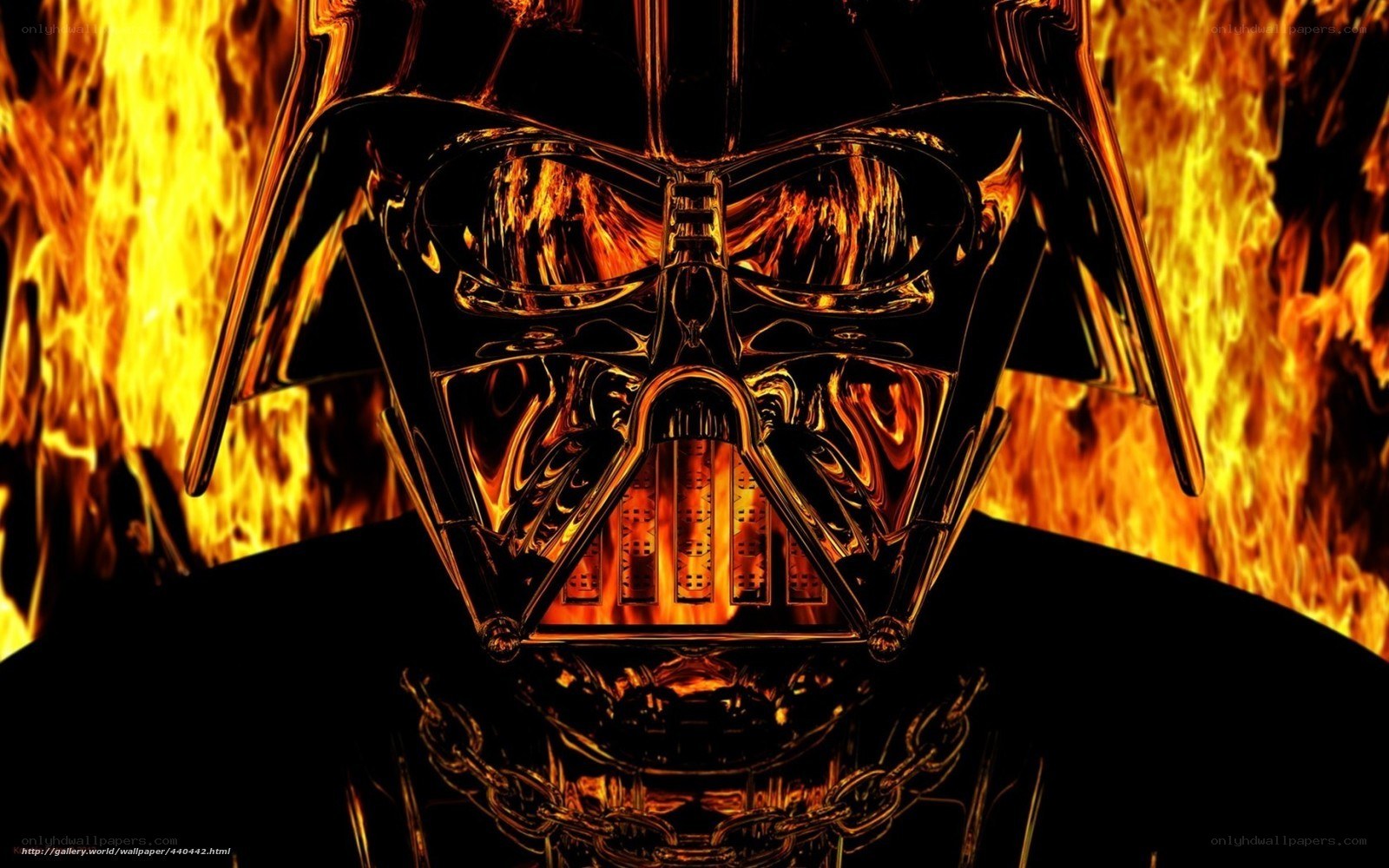 Darth Vader in flames
