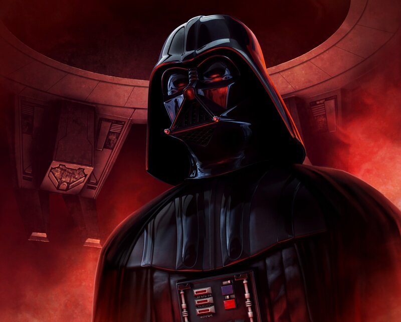 Darth Vader in Red Light — Black, Dramatic
