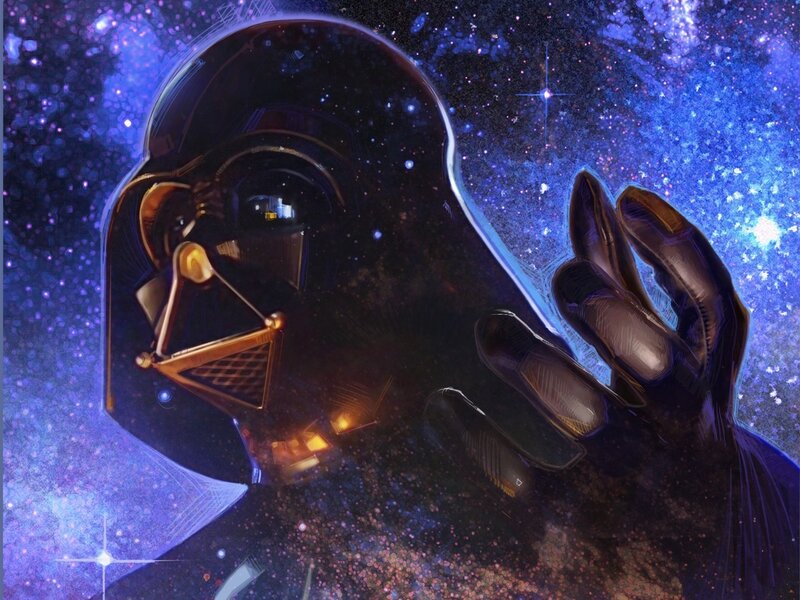 Darth Vader in Space — Blue, Dramatic, Night