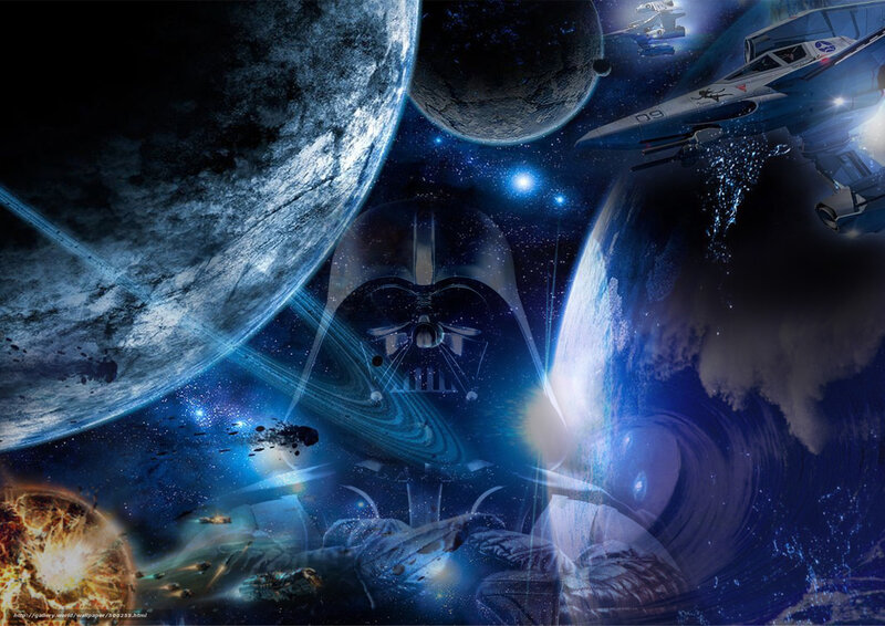 Darth Vader in Space — Blue