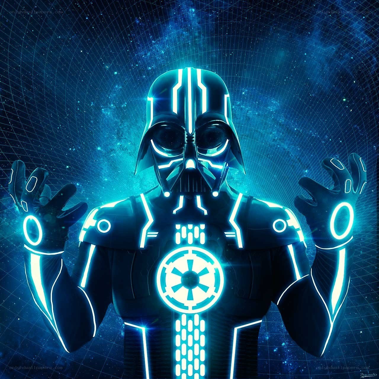 Darth Vader in Tron style
