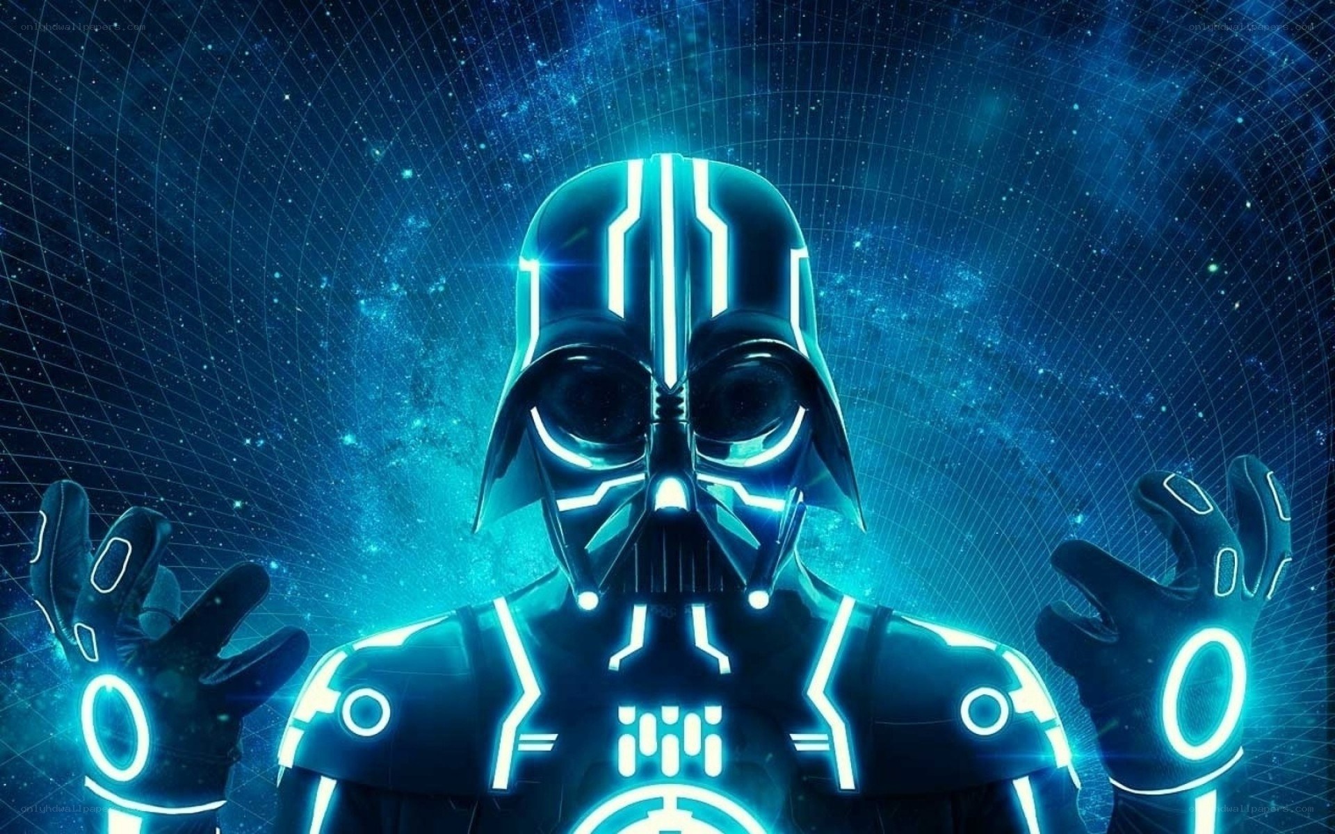 Darth Vader in Tron style