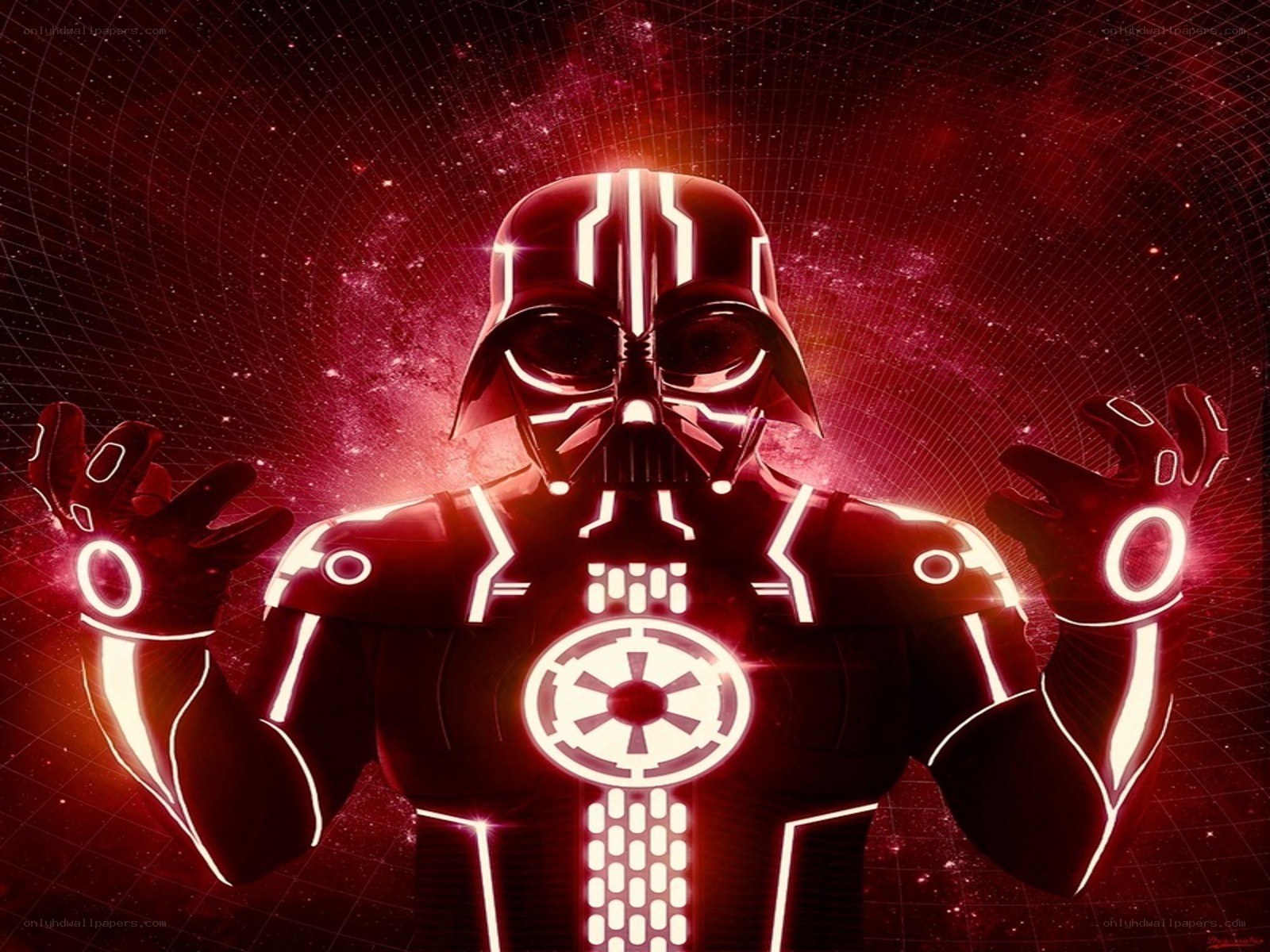 Darth Vader in Tron style