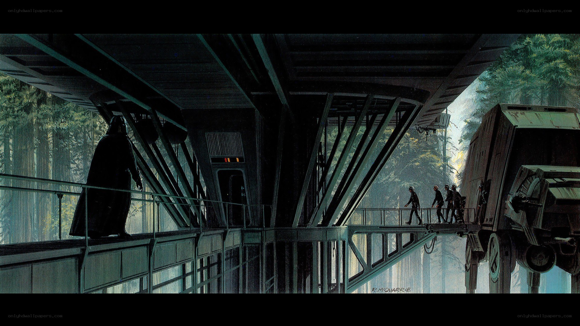 Darth Vader on a forest platform
