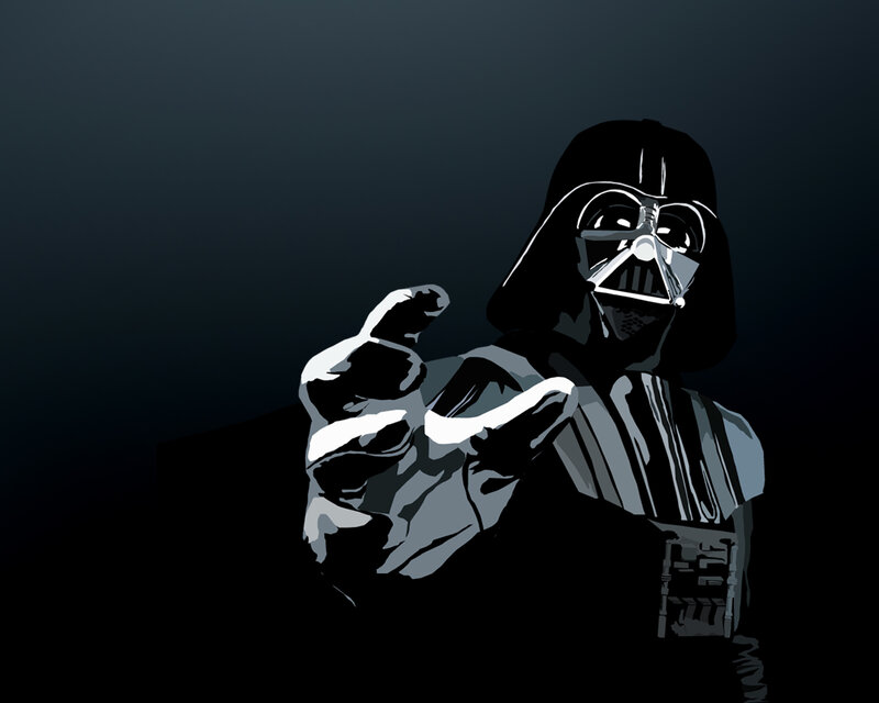 Darth Vader Pointing — Black, Dramatic, Digital Art, Mask, Cape, Hand, Gray