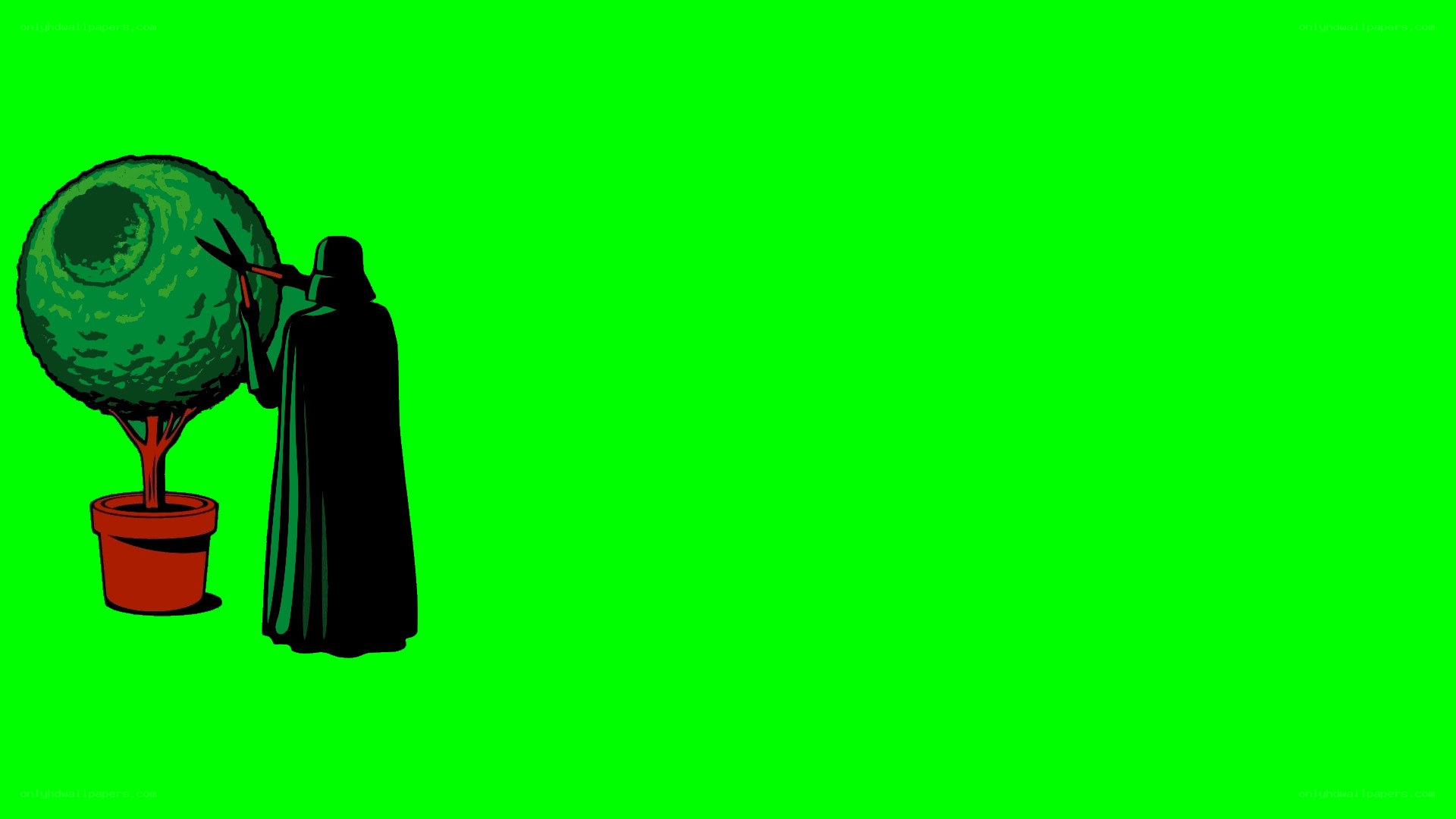 Darth Vader pruning a tree