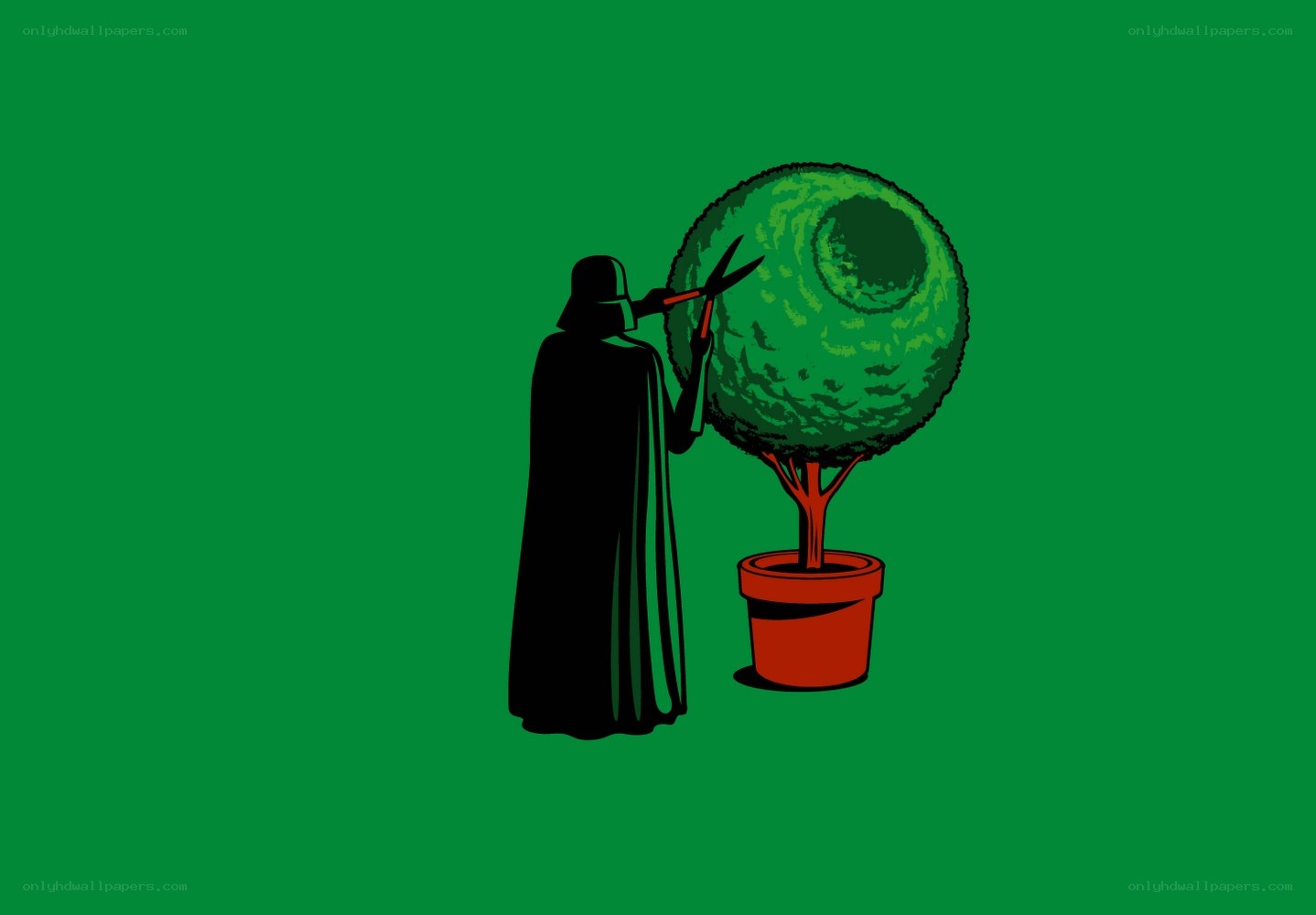 Darth Vader pruning a tree