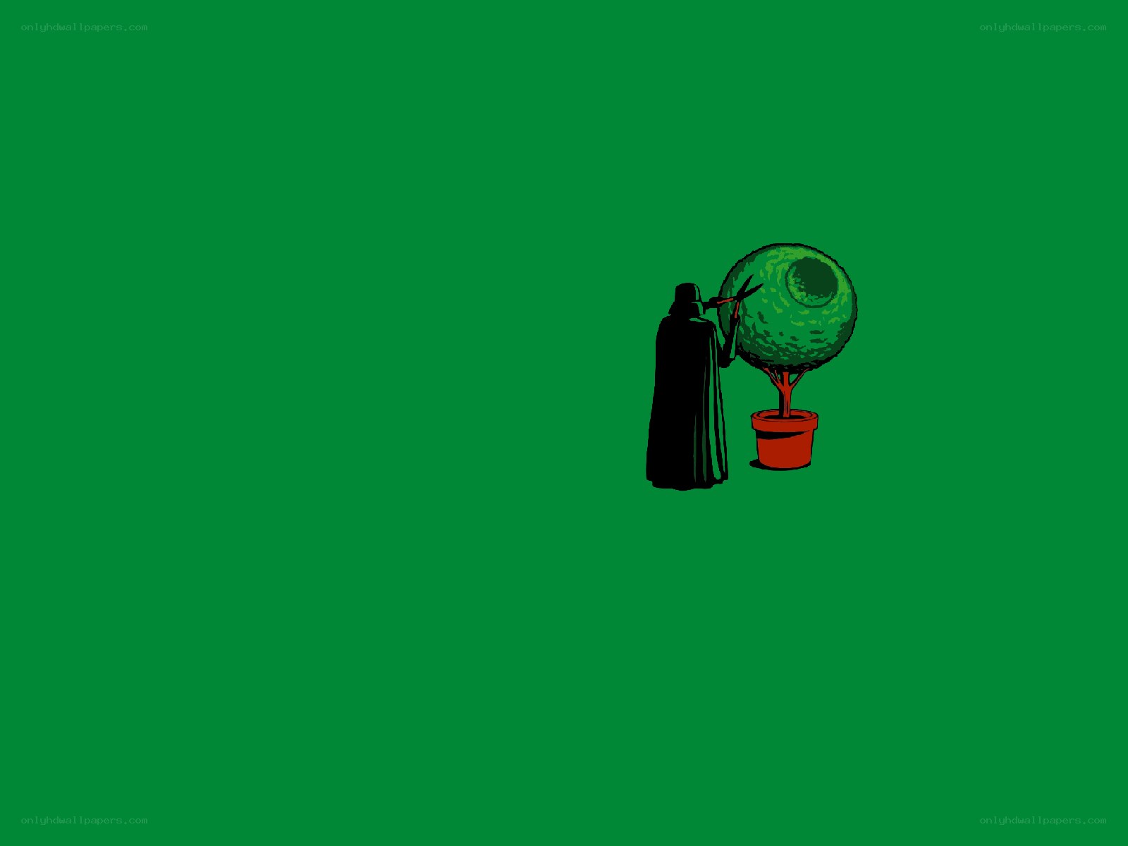 Darth Vader pruning a tree