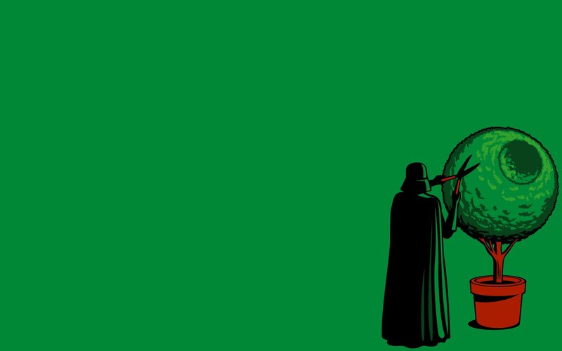 Darth Vader pruning a tree