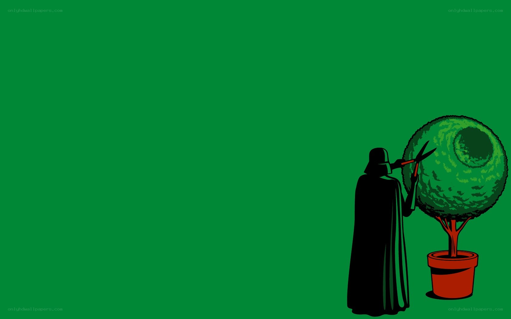 Darth Vader pruning a tree