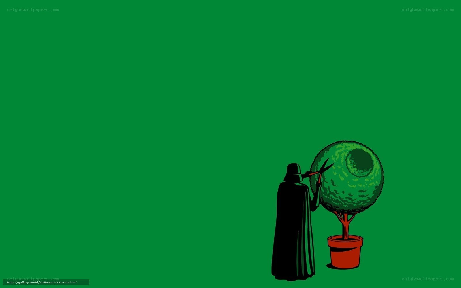 Darth Vader pruning a tree
