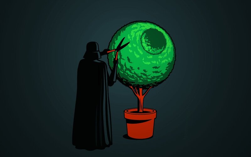 Darth Vader Pruning Tree — Black, Dramatic