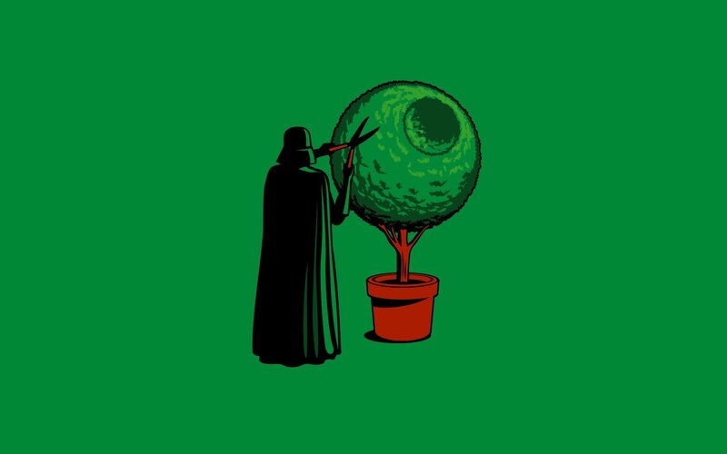 Darth Vader Pruning Tree — Green, Humorous