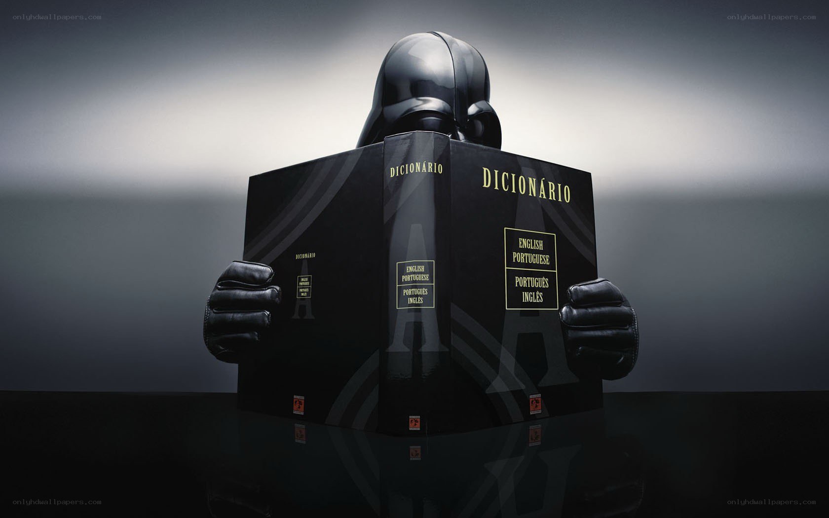 Darth Vader reading a dictionary