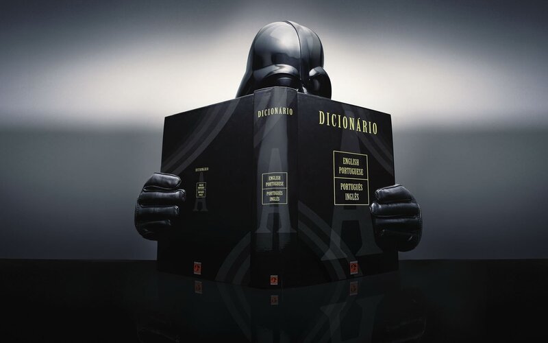 Darth Vader Reading Book — Black, Dramatic, Photograph, Gloves
