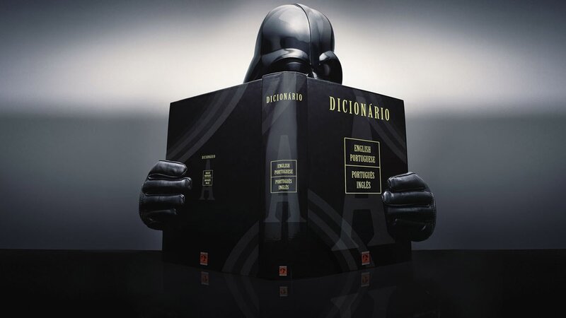 Darth Vader reading dictionary