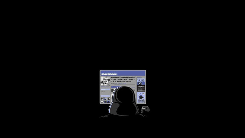 Darth Vader Silhouette — Black, Dark, Digital Art, Computer Screen
