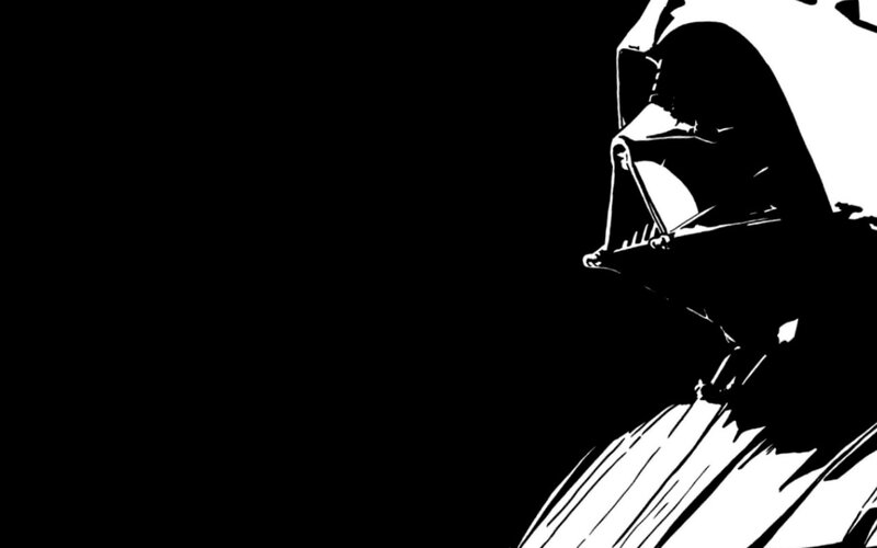 Darth Vader Silhouette — Black, Dramatic, Illustration, Mask