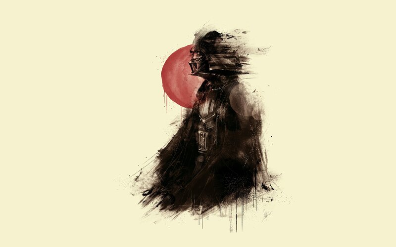 Darth Vader Silhouette — Black, Dramatic, Illustration