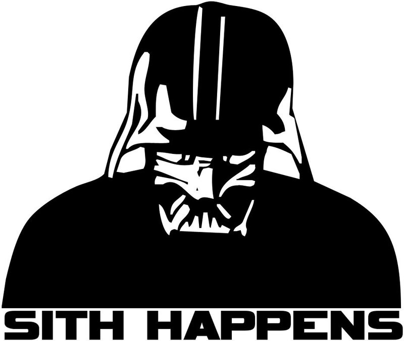 Darth Vader Silhouette — Black, Dramatic, Vector Art, Text