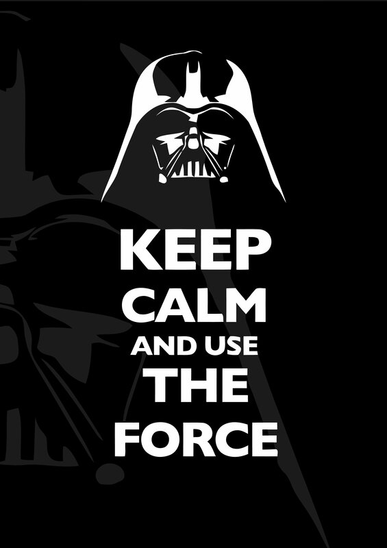 Darth Vader Silhouette — Black, Dramatic, Vector Art, Text, White
