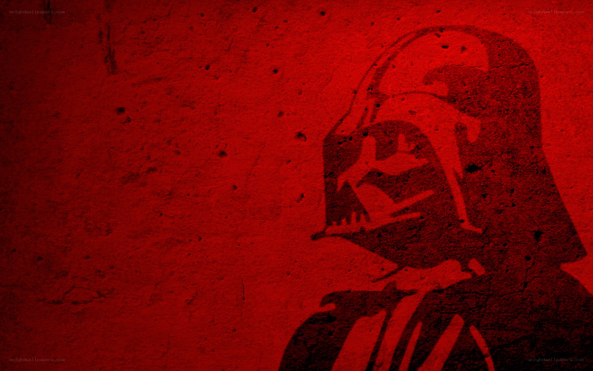 Darth Vader silhouette on red wall