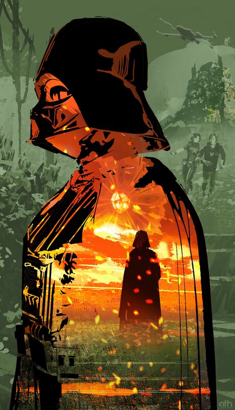 Darth Vader Silhouette — Orange