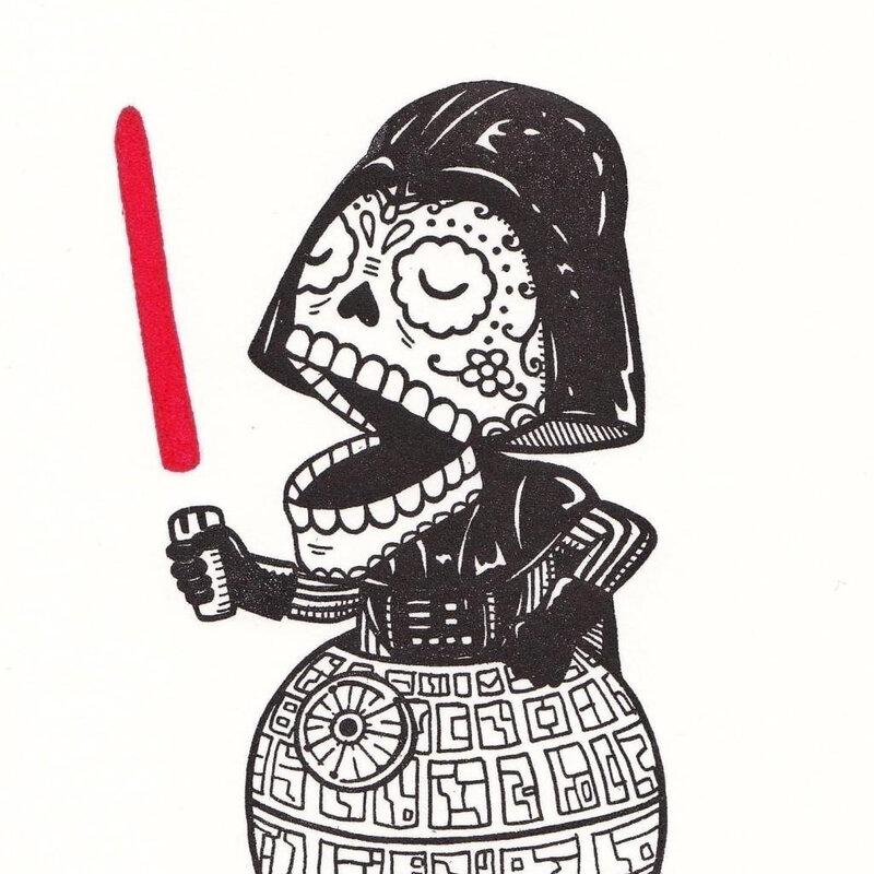 Darth Vader sugar skull