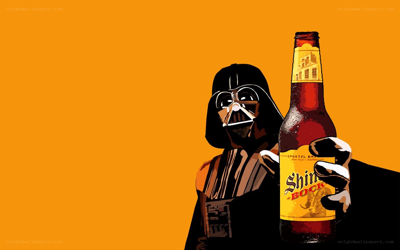 Darth Vader with beer